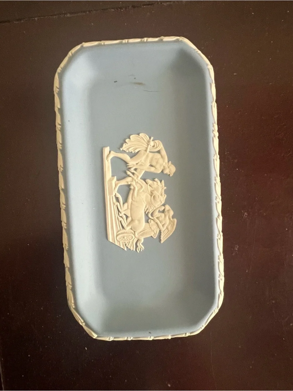 Classic Blue Wedgwood-Style Jasperware Trinket Dish